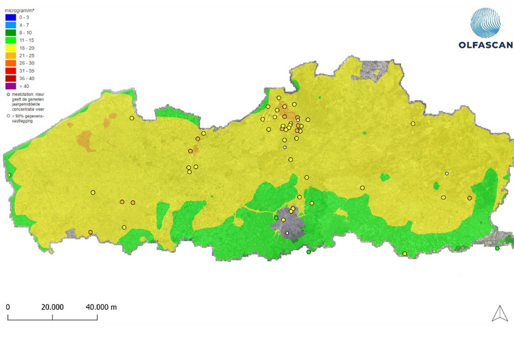 Monitoringsnet VMM en PM10 achtergrondconcentratie Vlaanderen
